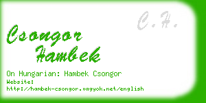 csongor hambek business card